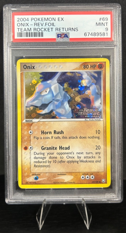 2004 POKEMON EX TEAM ROCKET RETURNS 69/109 ONIX REVERSE FOIL PSA 9 - Image 1
