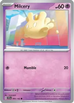 x4 Milcery - 064/142 - Common - Reverse Holo Pokemon SV07 Stellar Crown M/NM - Image 1