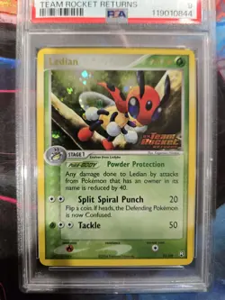 2004 Pokemon EX Team Rocket Returns Ledian Reverse Foil 23/109 PSA 9 Mint - Image 2