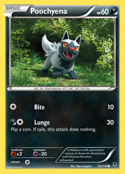POKEMON XY PHANTOM FORCES COMMON Poochyena 53/119 - Image 1