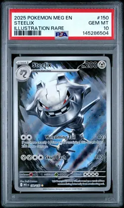 2025 POKEMON MEG EN-MEGA EVOLUTION ILLUSTRATION RARE #150 STEELIX PSA 10 - Image 1