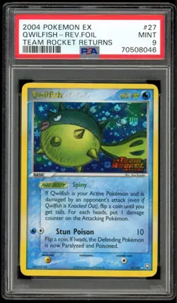 2004 Pokemon Team Rocket Returns #27 Qwilfish Reverse Holo PSA 9 Mint - Image 1