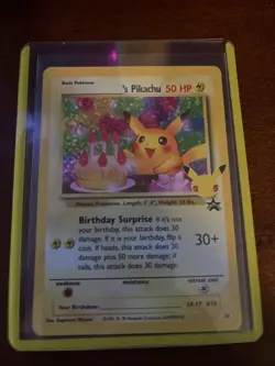 Birthday Pikachu 24/53 Celebrations Holo Black Star Promo Pokemon NM - Image 1
