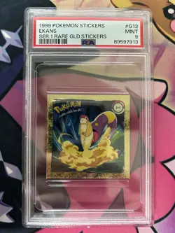 1999 Pokemon TCG Ekans Series 1 Rare Gold Sticker #G13 PSA 9 MINT - Image 1