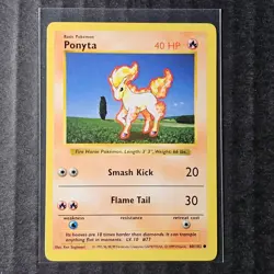 Ponyta, Shadowless, Base Set, 60/102, LP, Pokemon, WOTC 1999, (3/8) - Image 1