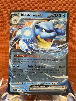Pokemon TCG: Blastoise EX 030/142 S&V Stellar Crown Double Rare Holo NM 1989 - Image 1