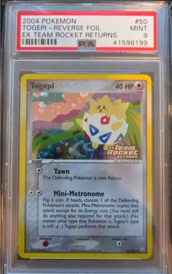 Pokemon Togepi EX Team Rocket Returns Reverse Holo #50 PSA 9 Mint - Image 1