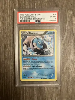 Pokemon TCG Blastoise 16/101 Plasma Blast Cosmos PSA 6 Error-2012 - Image 1