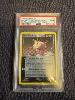 POKEMON EX TEAM ROCKET RETURNS ROCKET'S MEOWTH #46 REVERSE PSA 9 MINT! - Image 1