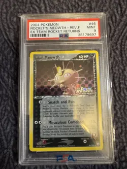 POKEMON EX TEAM ROCKET RETURNS ROCKET'S MEOWTH #46 REVERSE PSA 9 MINT! - Image 2