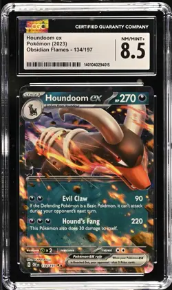 !Pokemon - 2023 Obsidian Flames - HOUNDOOM EX - CGC graded NM-MINT - Image 1