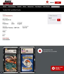 !Pokemon - 2023 Obsidian Flames - HOUNDOOM EX - CGC graded NM-MINT - Image 3