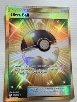Pokemon TCG Sun & Moon Gold Secret Rare Ultra Ball 161/149 Near Mint - Image 1