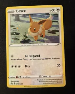 Eevee Pokemon Sword & Shield SWSH190 Cosmos Holo Black Star Promo NM - Image 1