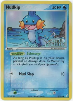 Pokemon TCG Mudkip EX Crystal Guardians 57/100 Reverse Holo Common - Image 1