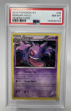 2016 POKEMON XY GENERATIONS #35 GENGAR-HOLO PSA 8 - Image 1
