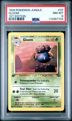 1999 POKEMON JUNGLE GLOOM 1ST EDITION PSA 8 NM-MINT #37 - Image 1