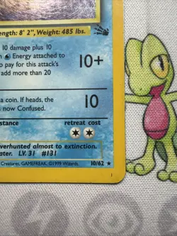 Pokemon TCG Lapras Fossil 10/62 Holo Unlimited Holo Rare HP - Image 4