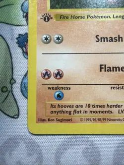 Pokemon Card - Ponyta Base Set (Shadowless) 60/102 Common 1st Edition (Vintage) - Image 5