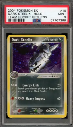 Pokemon Dark Steelix EX Team Rocket Returns Holo Rare #10 PSA 9 Mint - Image 1
