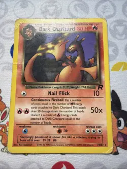 Pokemon Dark Charizard Rare Unlimited Team Rocket 21/82 Regular Damaged - Image 1
