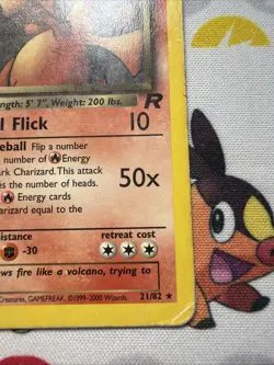Pokemon Dark Charizard Rare Unlimited Team Rocket 21/82 Regular Damaged - Image 4