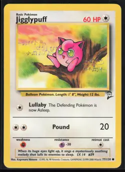 Jigglypuff 077/130 Base Set 2 Vintage WOTC Pokemon TCG MP - Image 1