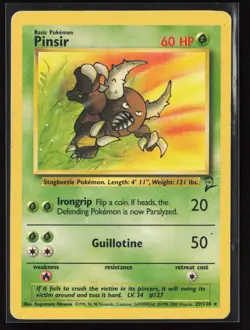 Pinsir 029/130 Base Set 2 Vintage WOTC Pokemon TCG MP - Image 1