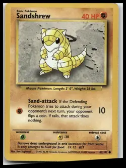 Sandshrew #062/102 Base Set Moderately played Pokemon tcg - Image 1