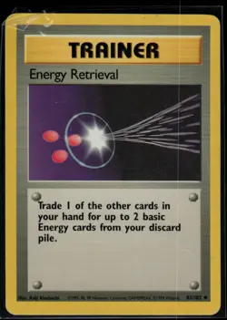 Energy Retrieval 081/102 Base Set Vintage WOTC Pokemon TCG LP - Image 1