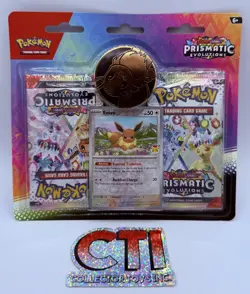 2025 POKEMON DAY PRIZMATIC EVOLUTIONS 2 PACK EEVEE BLISTER - ERROR UPSIDE DOWN - Image 1