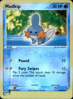 Pokemon Mudkip 60/109 EX Ruby & Sapphire Reverse Holo READ - Image 1