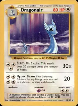 Pokemon Base Set #018/102 Dragonair LP - Image 1
