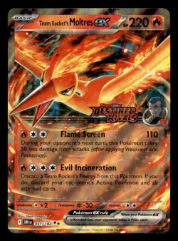Team Rocket's Moltres ex 031/182 Destined Rivals Stamped Pokemon Near Mint - Image 1