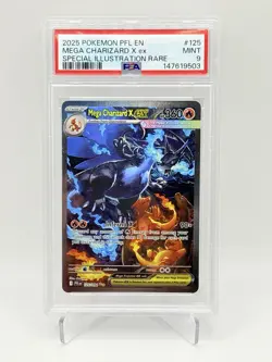 PSA 9 MINT Pokemon Mega Charizard X ex SIR 125/094 Phantasmal Flames English - Image 1