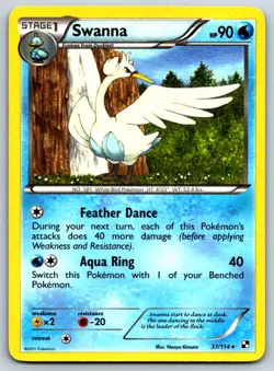 Swanna - Black and White 37/114 Vintage Pokemon Card MP - Image 1