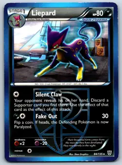 Liepard (Team Plasma) - Plasma Storm 84/135 Vintage Pokemon Card MP - Image 1