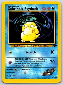 Sabrina's Psyduck - Gym Challenge 099/132 Vintage Pokemon Card MP - Image 1