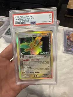 2005 POKEMON EX DELTA SPECIES #3 DRAGONITE-REVERSE FOIL PSA 5 - Image 1