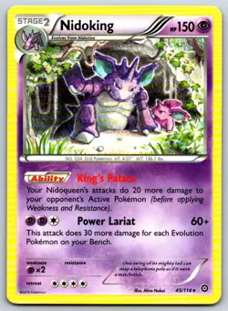 Nidoking - XY - Steam Siege 45/114 Vintage Pokemon Card MP - Image 1
