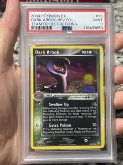 2004 POKEMON EX TEAM ROCKET RETURNS #29 DARK ARBOK-REVERSE FOIL PSA 9 - Image 1