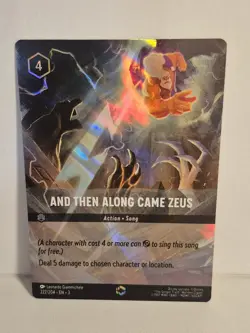 Lorcana Enchanted Holo Card and Then Along Came Zeus 222/204 Into the Inklands - Image 3