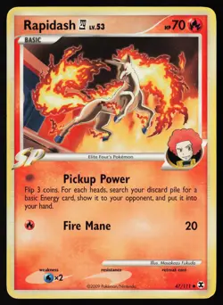 Rapidash [Reverse Holo] #47 Rising Rivals Pokemon Card - Image 1