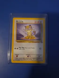 Pokemon TCG Meowth Card 56/64 Jungle Regular Unlimited Common NM/LP Condition - Image 1