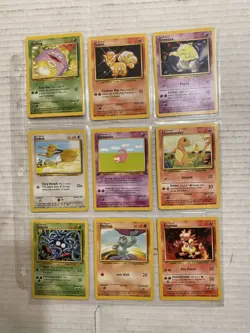 Pokemon 1999 Era 9 Card Lot W/ First Edition Slowpoke, A Charmander, Machop - Image 1