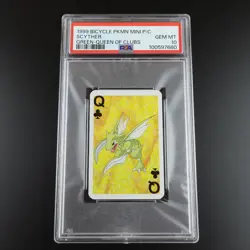 PSA 10 Scyther Queen of Clubs Graded Pokemon Mini Bicycle Card - Image 1