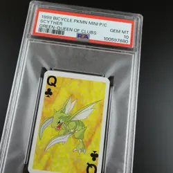PSA 10 Scyther Queen of Clubs Graded Pokemon Mini Bicycle Card - Image 2