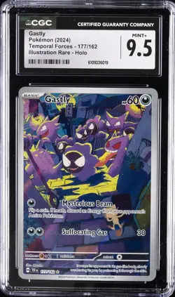 2024 POKEMON TEMPORAL FORCES ILLUSTRATION RARE - HOLO #177/162 GASTLY CGC 9.5 - Image 1
