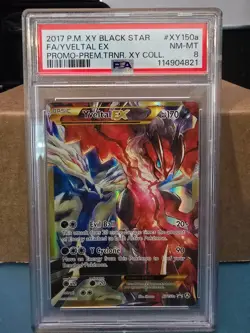 2017 POKEMON XY BLACK STAR PROMO #XY150A FULL ART/YVELTAL EX PSA 8 - Image 1