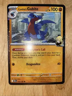 Cynthia's Gabite 2025 Pokemon TCG #103/182 Destined Rivals Common Cosmos Holo NM - Image 1